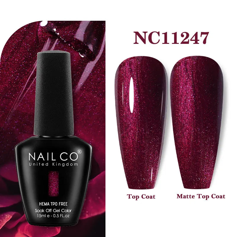 NAILCO 15ml HEMA-free TPO-free Topcoat Basecoat Artistic Design Gel Nail Polish Top Base Coat UV LED Soak Off Gel Nail Polish