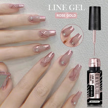 metallic gel polish – silver mirror effect line art French nails