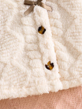 Baby girl hooded cape with button closure and wide hem