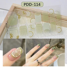 Gel nail stickers semi cured floristic pattern nail art detail