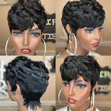 Pixie cut bob wig black women lightweight comfortable all-day wear.