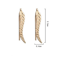 2025 Vintage Jewelry Exquisite Golden Leaf Earrings Modern Beautiful Feather Ear Stud Earrings For Women Brincos Bijoux