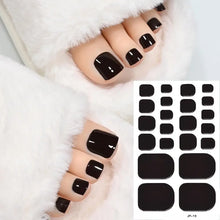 gel toe nail strips – 22 tips solid bake free pedicure stickers