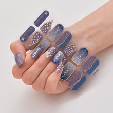gel nail stickers – 14pcs glittering gel polish strips nail art sheet