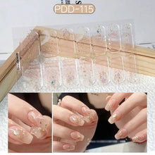 Gel nail stickers 14 strips semi cured floral full cover nail art