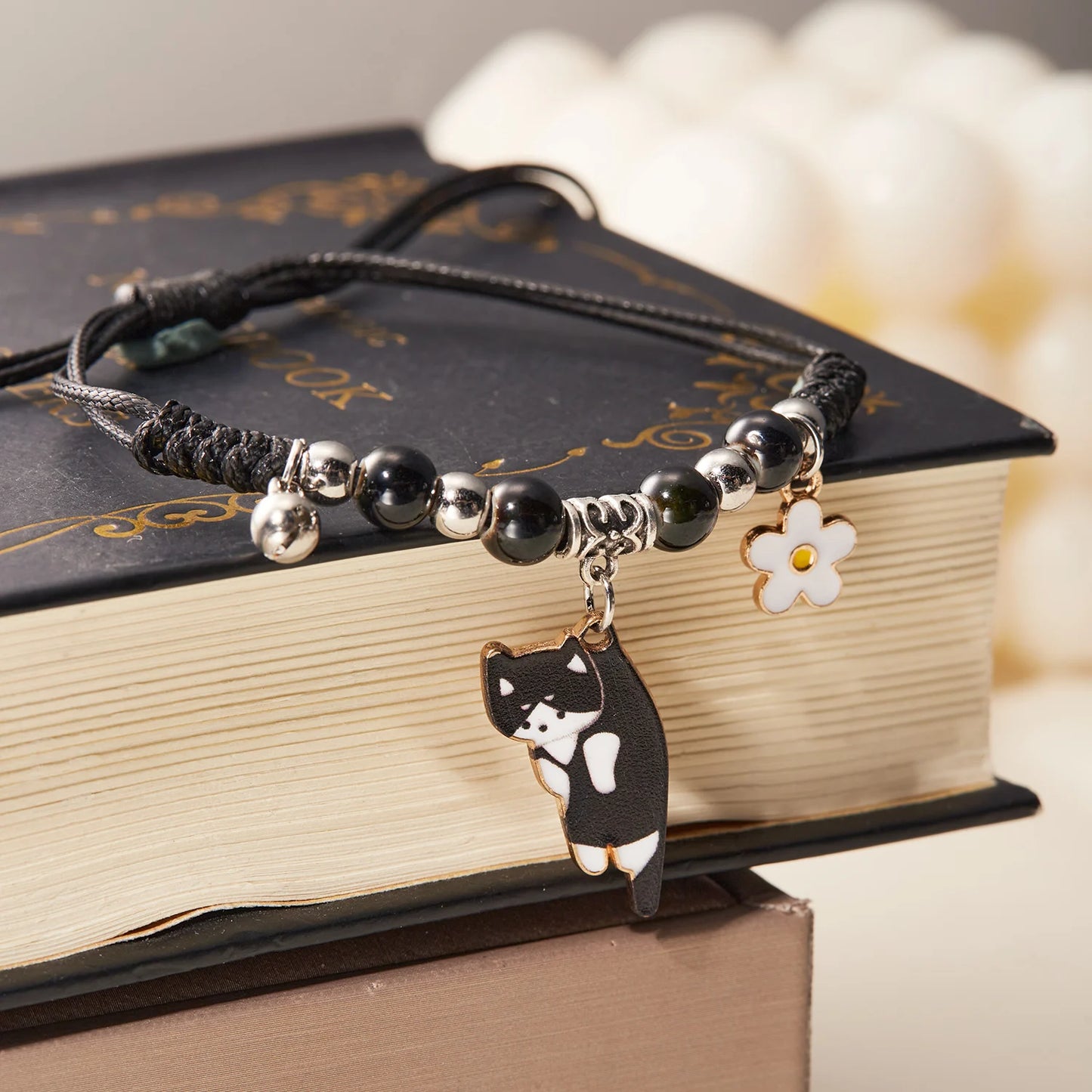 Cartoon Enamel Animal Cat Flower Bracelet