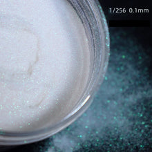 Glitter nail powder holographic chrome effect on gel nails