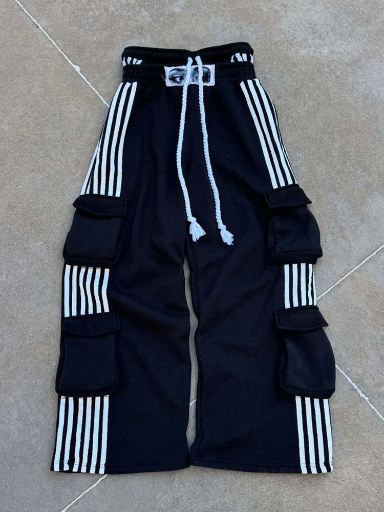Hip-hop punk chic letter print women's trousers rock sexy Y2K Harajuku aesthetic American retro street loose versatile trousers