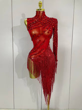 Sparkly Rhinestones Tassel Dress