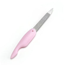 folding nail file – compact stainless steel double sided polishing stick
