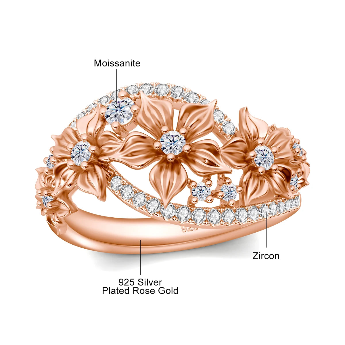 Palace Moissanite Wedding Flower Ring Brands