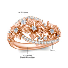 Moissanite wedding flower ring for weddings and engagements