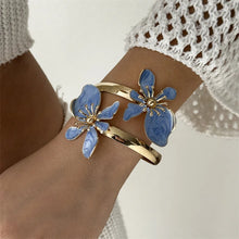 Vibrant Enamel Flower Cuff Bracelets