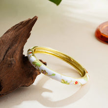 Women's Vintage Enamel Bracelet with Small Flower Design Ethnic Style Cloisonne