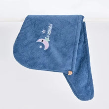hair towel wrap bonnet – worn on head post-shower styling