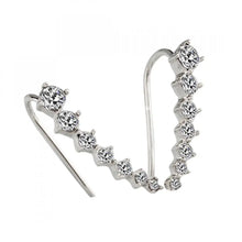 Fashion Stud Earring Women Line Rhinestone Zircon Earrings Ear Hook Clip Stud Jewelry
