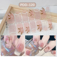 Gel nail stickers 14 strips semi cured floral full cover nail art