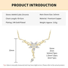 Teardrop Round Cubic Collarbone Charm Chain
