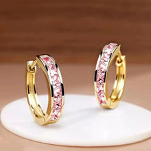 women hoop earrings with CZ – gift packaging side view
