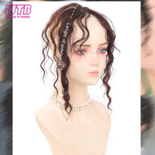 Crochet bangs wig showing soft lightweight synthetic fibres.