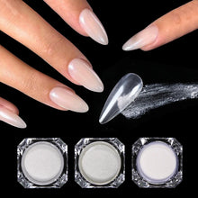 Chrome nail powder aurora pearl nude pink white mirror pigment nail art