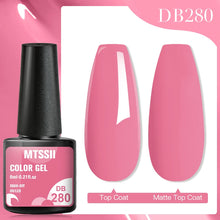 MTSSII color gel polish with a pink nail design on a white background