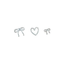 Bowknot nail charms love heart metal nail art decorations
