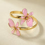 Romantic Pink Enamel Flower Bracelets
