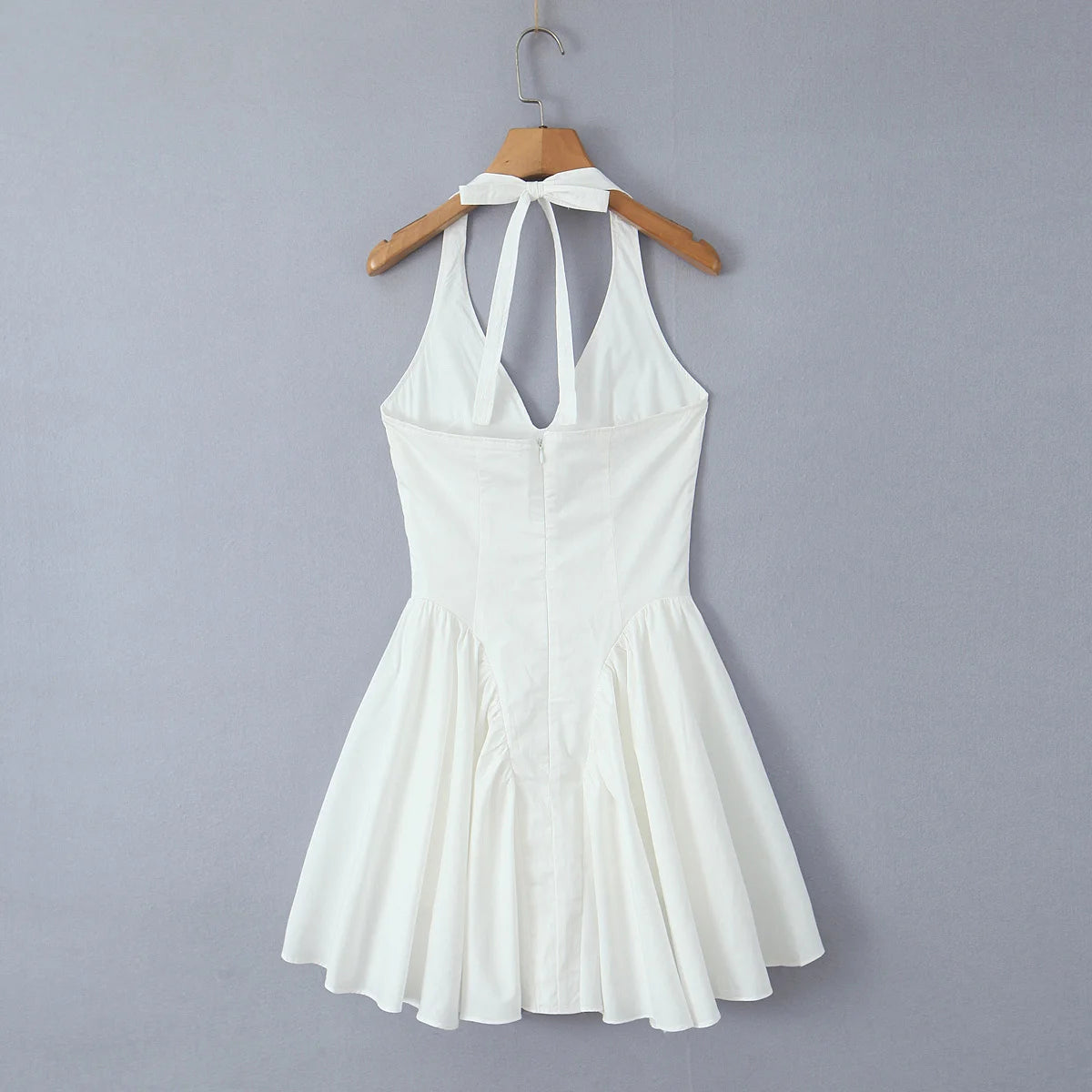 Summer dress 2024 women evening party mini dresses elegant white bodycon dress korean fashion ruffle halter tank dress backless