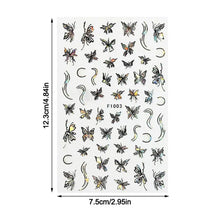 3D butterfly nail stickers holographic DIY nail decal decoration