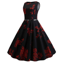 Floral Printed Sleeveless High Waist Dress