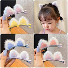 cat ear hair clip – cute plush cartoon stereo girls hair clip