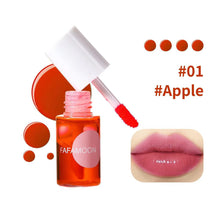 Fruity lip tint waterproof formula staying put through meals and drinks.