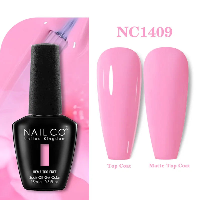 NAILCO 15ml HEMA-free TPO-free Topcoat Basecoat Artistic Design Gel Nail Polish Top Base Coat UV LED Soak Off Gel Nail Polish