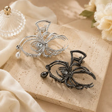 pearl rhinestone hair claw clip – spider design aluminium alloy women