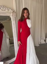 Round Neck Blocked Long Sleeved Dress