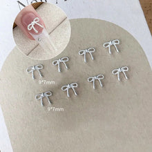 Bowknot nail charms love heart metal nail art decorations
