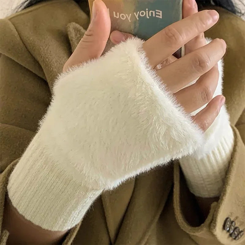 Soft Winter Half Finger Gloves