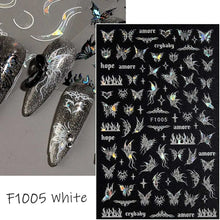 Butterfly nail stickers self-adhesive slider holographic finish