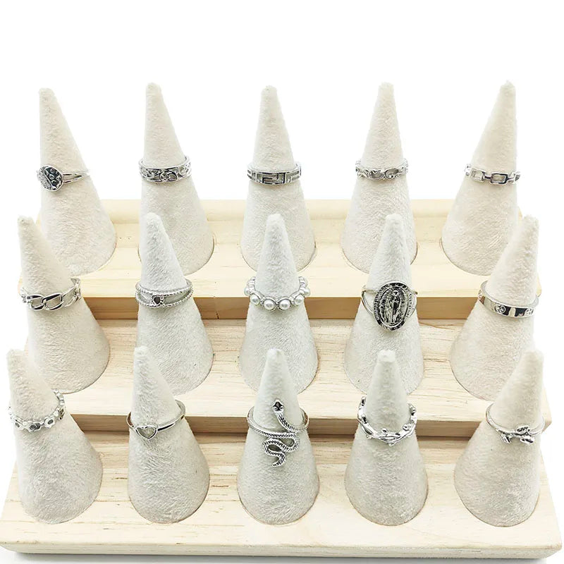 30pcs/Lot Mix Style Pearl Silver Color Finger Rings
