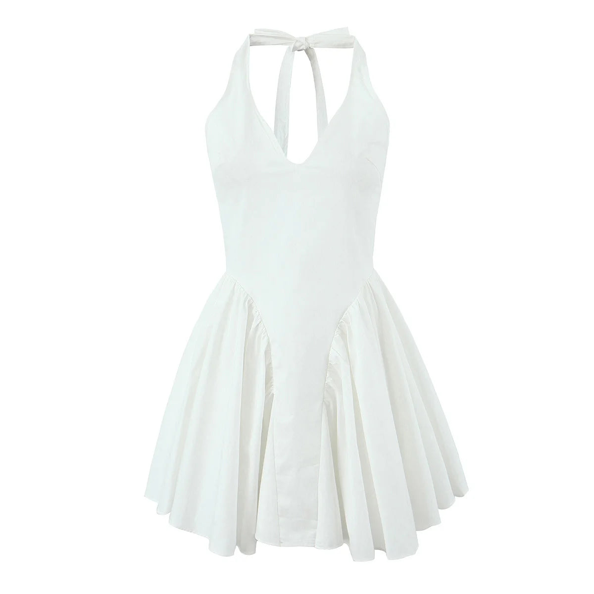 Summer dress 2024 women evening party mini dresses elegant white bodycon dress korean fashion ruffle halter tank dress backless