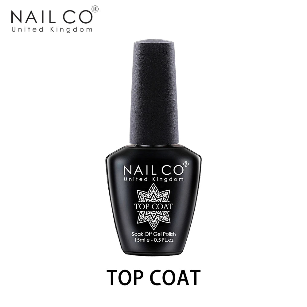 NAILCO 15ml HEMA-free TPO-free Topcoat Basecoat Artistic Design Gel Nail Polish Top Base Coat UV LED Soak Off Gel Nail Polish