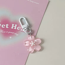 Sakura keychain resin flower lightweight compact everyday carry accessory.