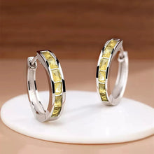 women hoop earrings with CZ – gift packaging side view