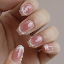 Press on nails solid colour acrylic tips with glue close up