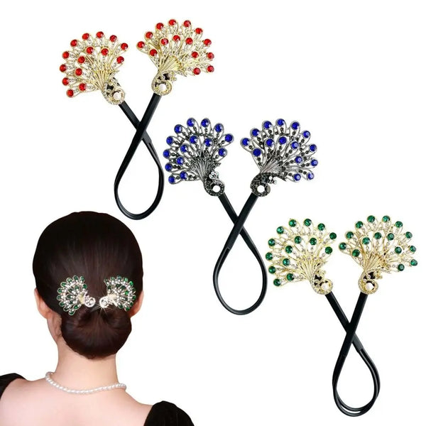 Elegant Peacock Shape Hair Bun Maker Twist Easy Fast Snap Headwear Hair Twister Roll Hair Tool Hairstyle Twist Women