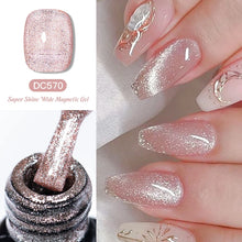 Nail polish with glittery finish and close-up of applied nails