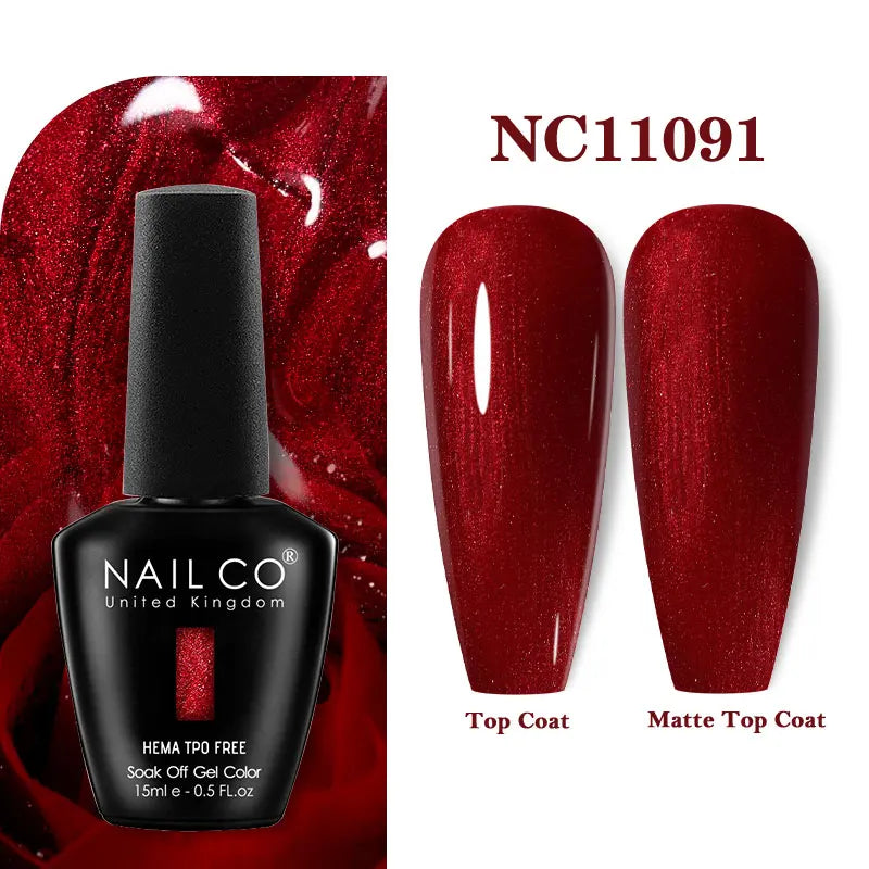 NAILCO 15ml HEMA-free TPO-free Topcoat Basecoat Artistic Design Gel Nail Polish Top Base Coat UV LED Soak Off Gel Nail Polish