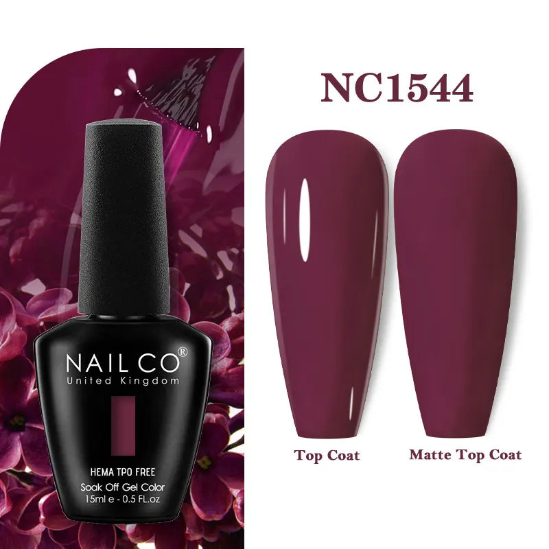 NAILCO 15ml HEMA-free TPO-free Topcoat Basecoat Artistic Design Gel Nail Polish Top Base Coat UV LED Soak Off Gel Nail Polish
