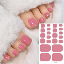 gel toe nail strips – 22 tips solid bake free pedicure stickers